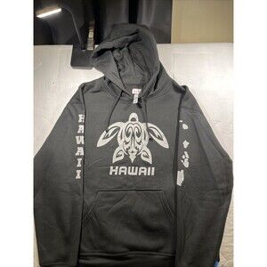 Ba Ba Hawaii Hoodie Unisex XL Black  Turtle Graphic Islands Pullover Sweatshirt